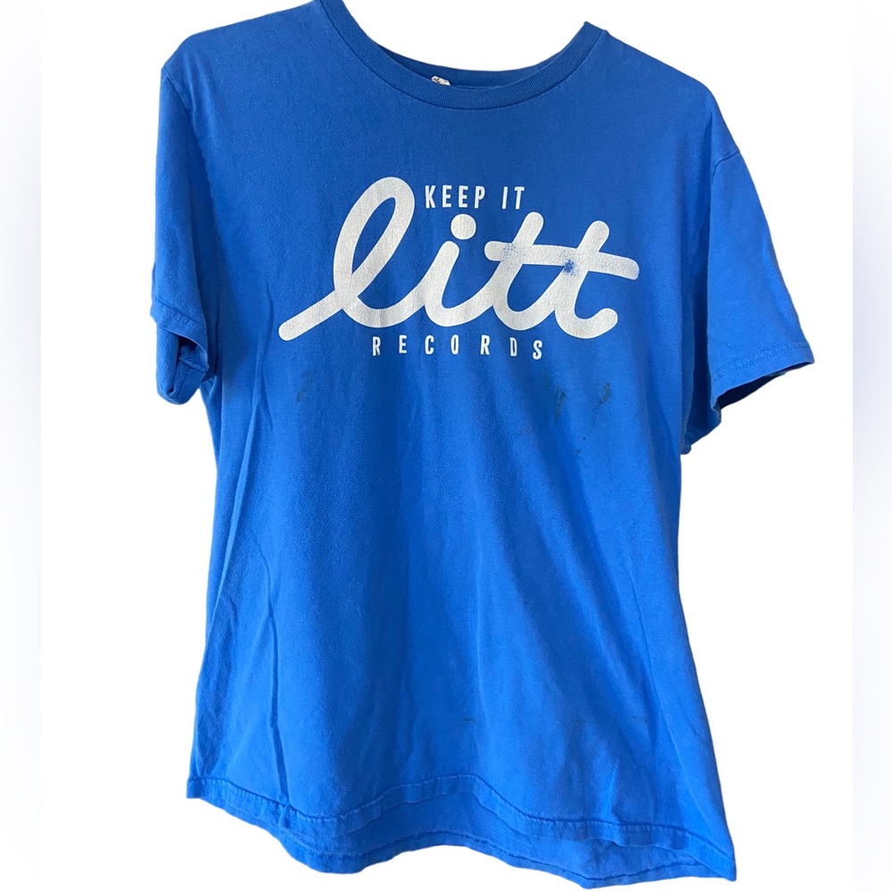 Vintage Keep It Litt Records Aged Worn Blue Men’s L HIP HOP T-Shirt Rare